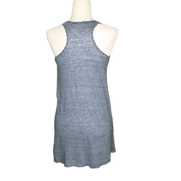 Vineyard Vines Blue White Striped 100% Linen Nautical Racerback Dress XS - Picture 3 of 6